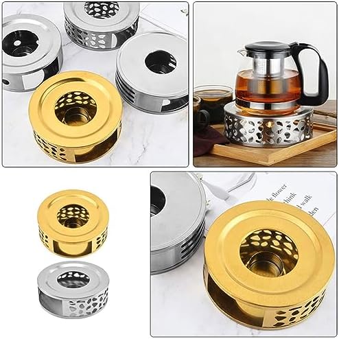 2 Pcs Teapot Warmer Xmas with Tealight Holder Stainless Steel