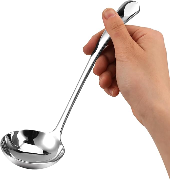 7.9 Inch Silver Small Gravy Soup Ladle Small Ladle Gravy Ladles 18/10 Stainless by Hariendny