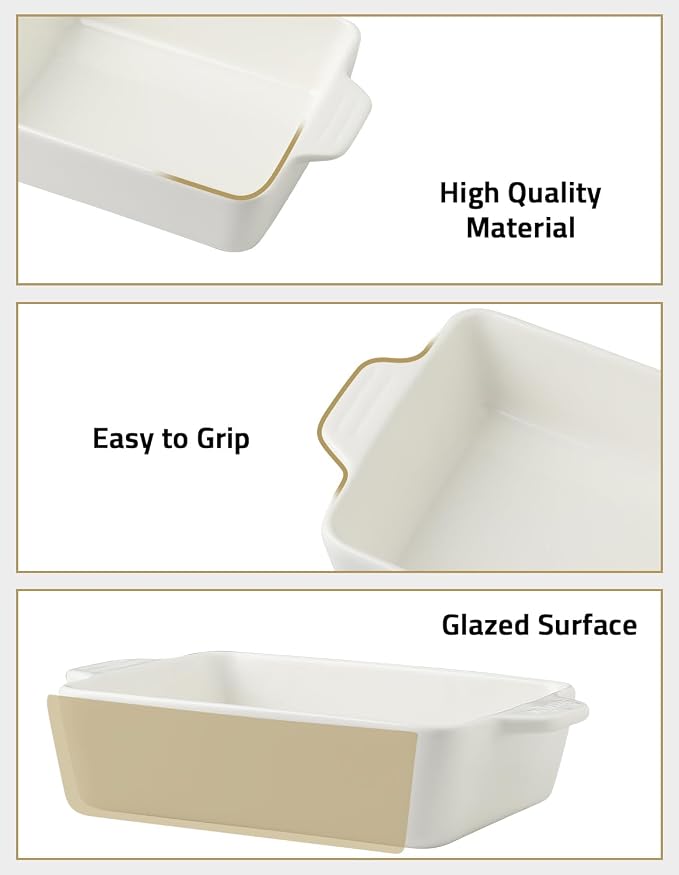 Sweejar Ceramic Bakeware Set, Rectangular Baking Dish - Image 5