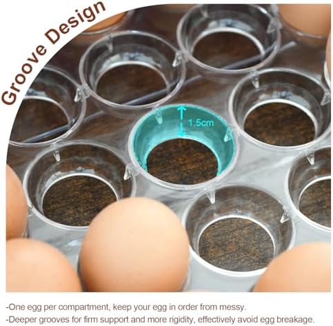 Egg Holder for Refrigerator, 60 Eggs, Clear Drawer