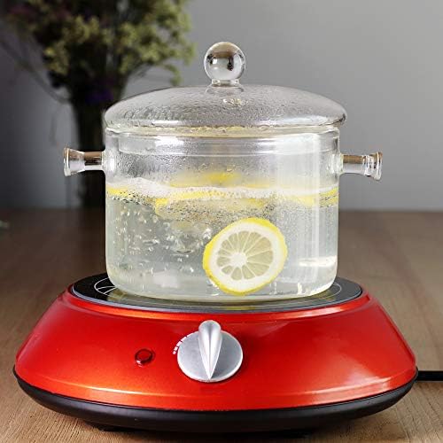 Glass Saucepan with Cover, 1.5L/50 FL OZ Heat-resistant Glass Stovetop