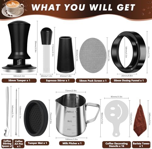 Y-Step 58mm Espresso Accessories Kit 25 PCS, Espresso Tamper Kit