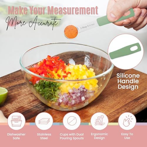 Nextop 14-Piece Stainless Steel Measuring Cups and Measuring Spoons