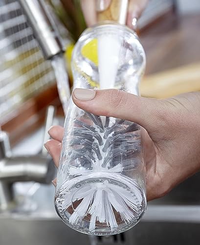 Full Circle Upstanding Bottle Brush, Deep Cleans Water Bottles, White