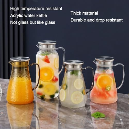 Glass Pitcher with Lid, Water Pitcher Filter Acrylic Pitchers for