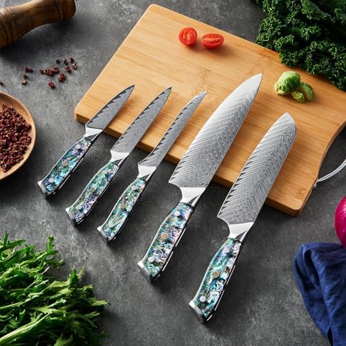 SENKEN Umi Collection 5-Piece Damascus Steel Knife Set