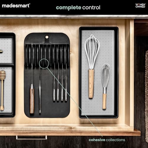 madesmart Classic In Drawer Knife Mat, 11 Knives, Grey