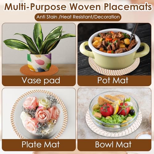 6 Pcs 9.6 Inch Trivets for Hot Dishes with with Storage Basket, Hot