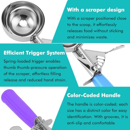 JUNADAEL J Ice Cream Scoop With Trigger, Cookie Scoop Set, Incluede