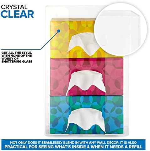 Stock Your Home Triple Acrylic Gloves Dispenser, Tissue Box Shelf
