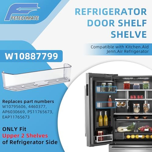 Fetechmate W10887799 W10795606 Refrigerator Door Shelf Bin Compatible