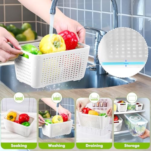 LUXEAR 3-Piece Produce Containers for Fridge