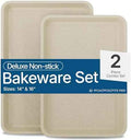 Diamond Bottom Cookie Sheet Set of 2, Nonstick White Marble Carbon
