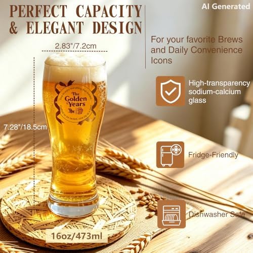 150° Beer Glass 16oz Pilsner Glass Gift Set