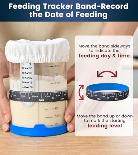 Adodeen 2-Pack 34oz Sourdough Starter Jars