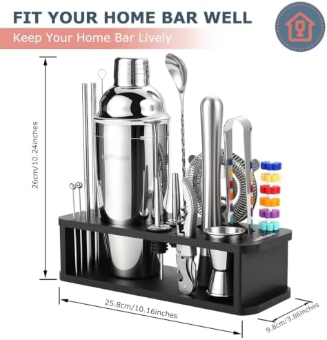 HMYBAR® 22-Piece Cocktail Shaker Set, Mixology Bartender Kit with 24oz