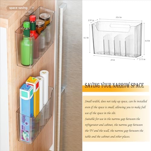 Lae Nuvole Cabinet Door Storage 2-Pack, Clear Adhesive Organizer for