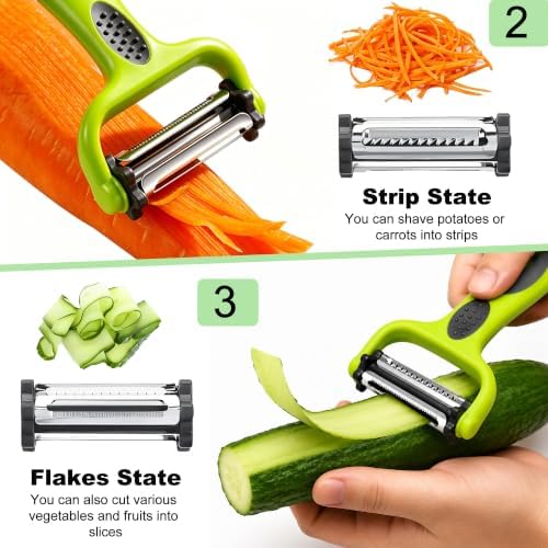 3-in-1 Vegetable Peeler, Julienne Peeler & Vegetable Slicer Kitchen