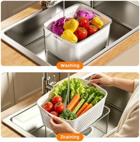 JOYZAN Fruit Storage Containers for Fridge, 8 Pack