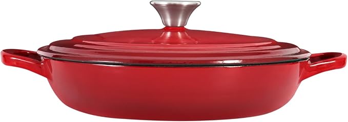Flavehc Braiser Enameled Cast Iron Braiser 2.25 qt Braiser Pan - Image 9