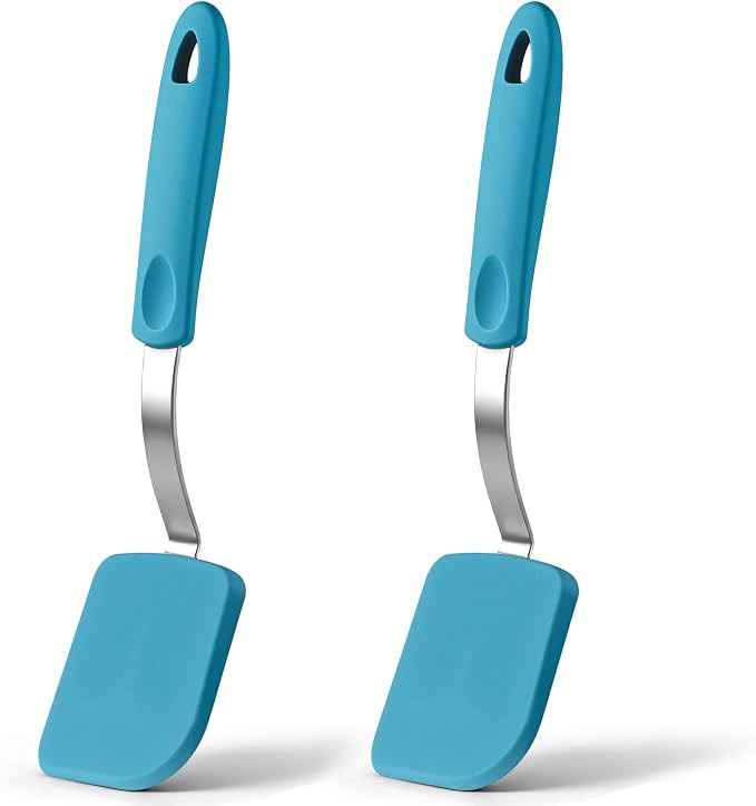 Silicone Cookie Spatula Turner 2 Pack Mini Brownie Spatula Flexible Kitchen by Yetene