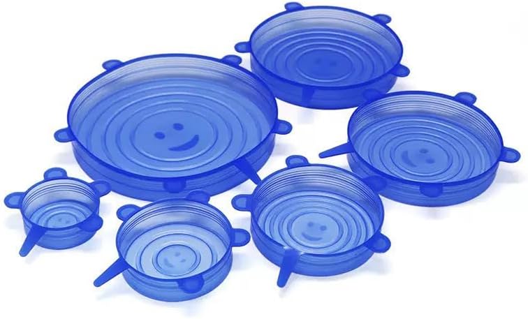 6 Pack Reusable Silicone Stretch Lids, BPA-Free