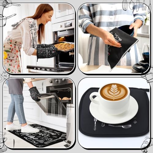 Fourluoo 10-Piece Black and White Kitchen Accessories Set