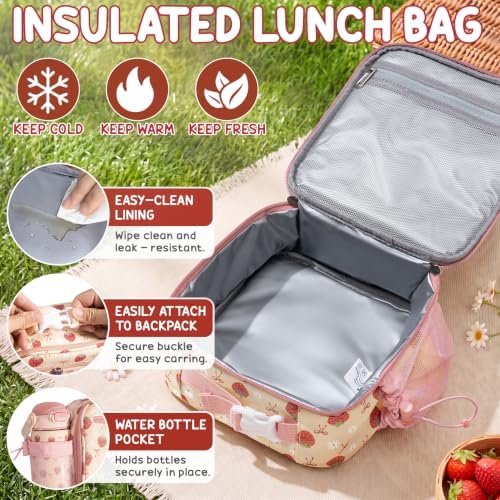 Fimibuke Kids Bento Lunch Box w/Insulated Water Bottle, Lunch Bag &