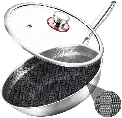LOLYKITCH 12 Inch Hybrid Nonstick Wok with Lid | Ceramic Coating