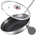 LOLYKITCH 12 Inch Hybrid Nonstick Wok with Lid | Ceramic Coating