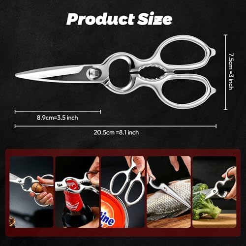 Detachable Kitchen Shears Full-Steel Forged Scissors Mirror-Polished