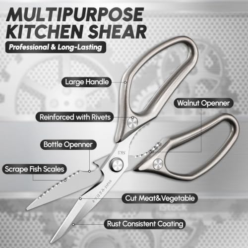 SSGP Heavy Duty Kitchen Shears Set - All Purpose Meat Scissors for