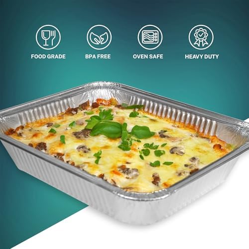Klex 8" Round Aluminum Foil Pans with Clear Dome Lids for Cooking