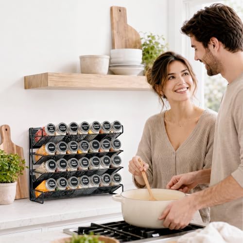 UVIAHOMI Magnetic Spice Rack for Refrigerator with 28 Spice Jars