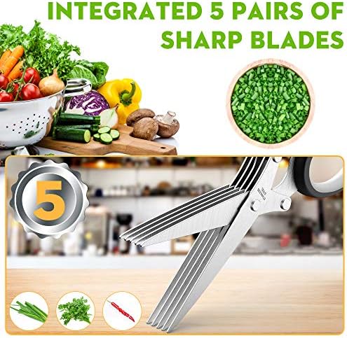 Herb Scissors with 5 Blades and Cover