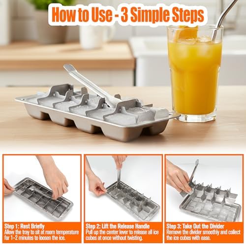 2 Set Stainless Steel Ice Cube Tray for Freezer – Square Icecube Foods