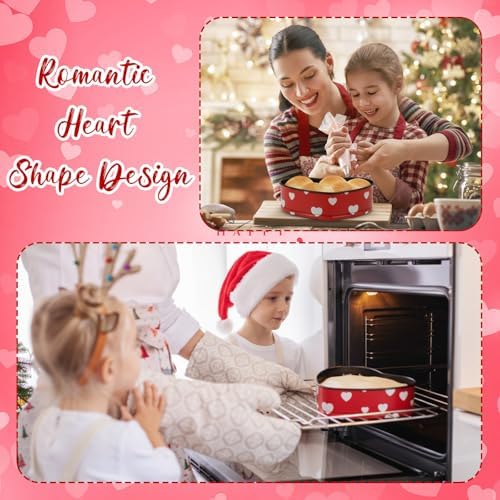 LemonRoad 3 Pcs Valentines Heart Springform Cake Pan 5, 6, 7 Inches