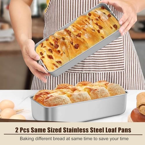 P&P CHEF Bread Loaf Pan, Stainless Steel Large Loaf Pans for Baking
