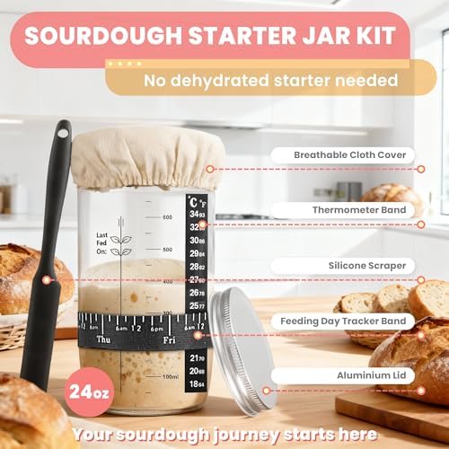 Sourdough Starter Kit with 24oz Fermentation Jar