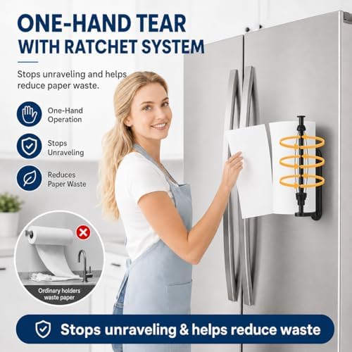 Magnetic Black Paper Towel Holder for Fridge