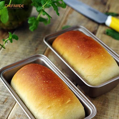 CHEFMADE Mini Loaf Pan Set, 5.5-Inch 4Pcs Non-Stick Rectangle Bread