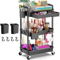 Goovilla 3 Tier Rolling Utility Cart Organizer, Black
