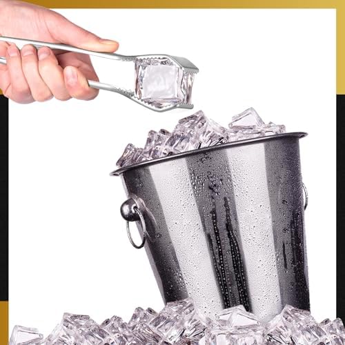 Ice Tongs for Ice Bucket 6.7'' Silver Stainless Steel Bucket Tong