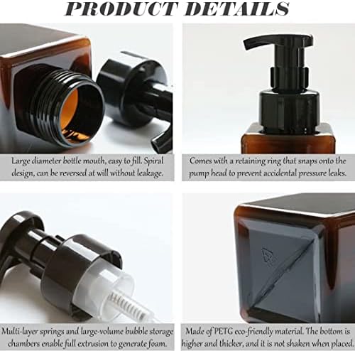 Foaming Soap Dispenser, 450ml(16oz) Refillable Modern Square Pump