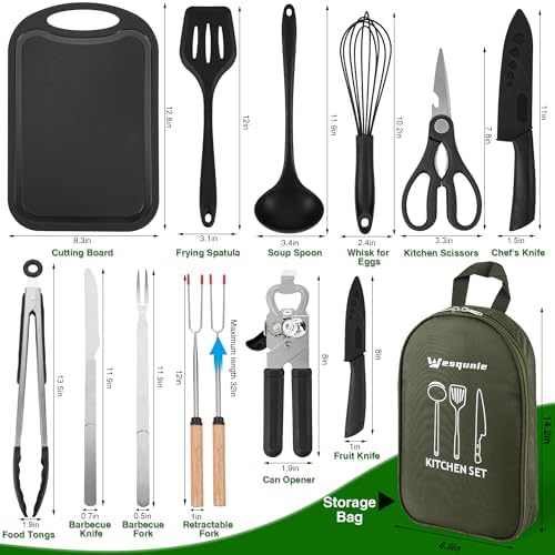 Wesqunie Camping Cooking Utensils Set for Outdoor BBQ
