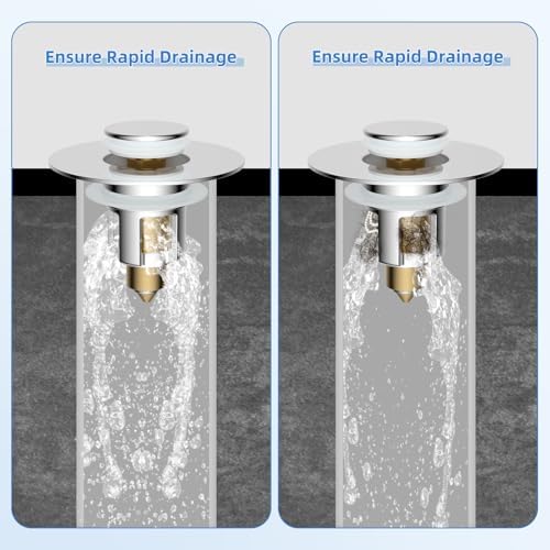 2-Pack Universal Metal Bathroom Sink Stopper Strainer, Hair Catcher