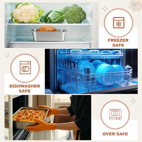 3 Pack 4 Inch Lasagna Baking Pans with Lids