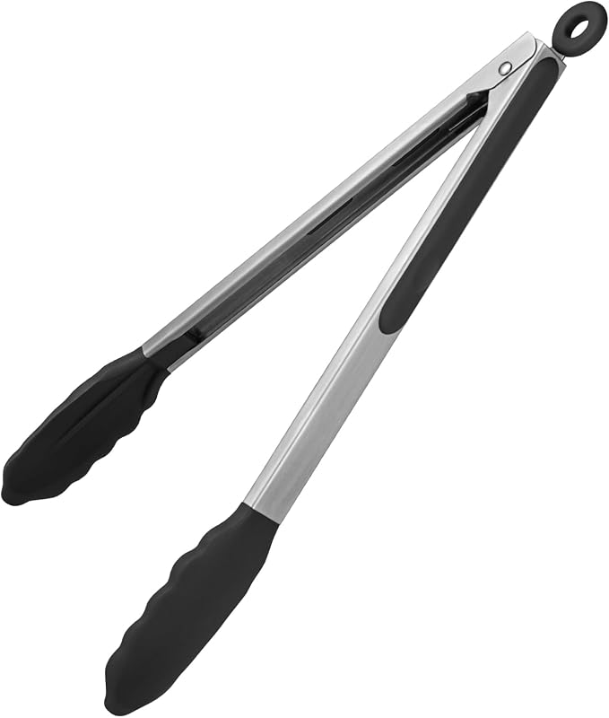 600ºF Heat Resistant Kitchen Tongs: U-Taste 12 inch Large Silicone Cooking Tong by U-Taste