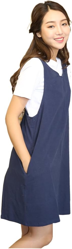 Cotton Linen Japanese Apron Halter Cross Back Bandage X Shape Aprons Two Pockets - Image 5