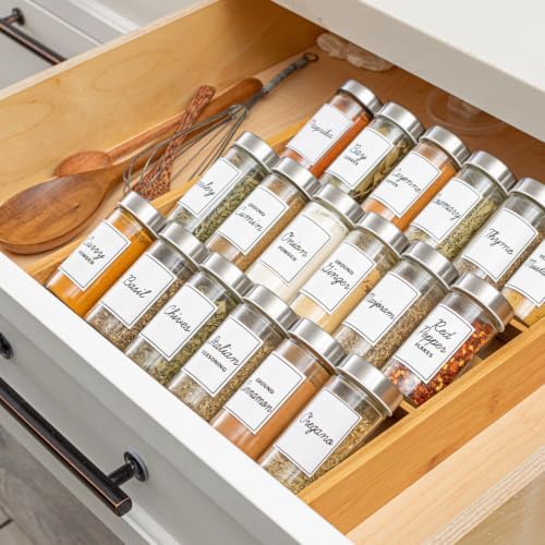Orii 18 Jar Bamboo Compact Spice Rack with Spices Included & 5-Year